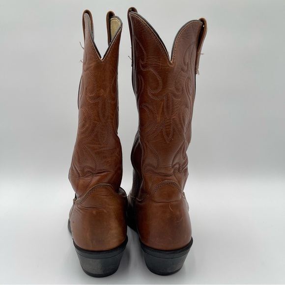 DD Tuff Mens Boots Size 8 D Brown Leather Western Steel Toe Roper Work Boots - Picture 3 of 15